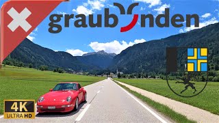 DRIVING IN THE CANTON OF GRISONS Graubünden SWITZERLAND I 4K 60fps [upl. by Wolfie]