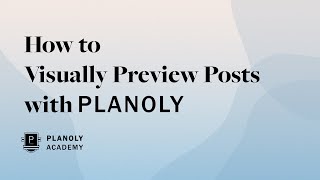 How to Visually Preview Posts with PLANOLY [upl. by Lipson223]