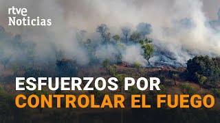 INCENDIOS NAVARRA Los FUERTES VIENTOS y la POCA HUMEDAD afectan a las LABORES DE CONTROL  RTVE [upl. by Caitrin]