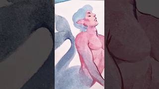 painting mermen gouache speedpainting sketchbook [upl. by Jami770]