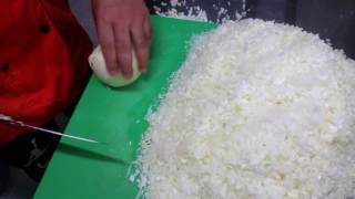 How to chop onions fast N easy with a sharp knife chef3440 [upl. by Gery]