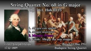 Haydn String Quartet in G major Op 761 BudapestSQ 1954 ハイドン 弦楽四重奏曲作品761 ブダペスト弦楽四重奏団 [upl. by Eiramrefinnej505]