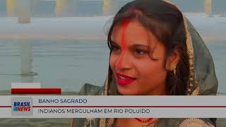 O MELHOR DA SEMANA INDIANOS MERGULHAM EM RIO POLUÍDO [upl. by Bannister403]