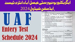 University Of Agriculture Fasilabad Admission UAF Entry Test amp Admission Schedule 2024 UAF Test [upl. by Beverlie]