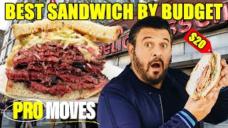 5 vs 35 Sandwich Adam Richman Eats the Best Sandwiches by Budget  Pro Moves [upl. by Enyawed152]