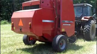 1745 Massey Round Baler with New Mesh Wrap [upl. by Sloan]