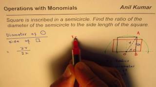 Ratio of Side to Diameter of Semicircle for Inscribed Square [upl. by Tyrus]