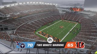 Unexpected ending Titans Vs Bengals  week 18 highlights  Madden NFL 23 [upl. by Nirda]