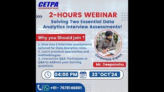 Solving Two Essential Data Analytics Interview Assessments  Webinar [upl. by Trenton]