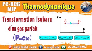 Transformation isobare travail chaleur et variation de lénergie interne [upl. by Monte]