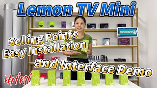 Lemon TV Mini TV Box Selling Points Easy Installation and Interface Demo [upl. by Annaesor235]