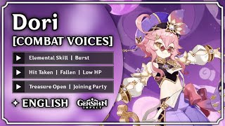 Dori  All Combat Voice Lines ENGLISH Voice Over  Genshin Impact  M0har1b [upl. by Niroht]