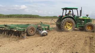 Tractor JOHN DEERE Model 6110B with implement Disc Harrow 24Ø26quot [upl. by Kelsi]