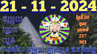 តម្រុយឆ្នោតយួនថ្ងៃទី 21 11 2024 តាកងវិល លទ្ធផលឆ្នោតយួន ឆ្នោតយួនចេញម៉ោង 430 lottery luckydraw [upl. by Ellehcor]