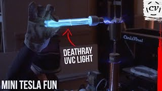 Tesla Coil Experiments With Dangerous UVC Bulbs [upl. by Nrojb834]