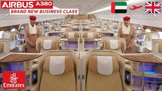 Emirates BRAND NEW A380 Business Class review from Dubai to London [upl. by Kristal]