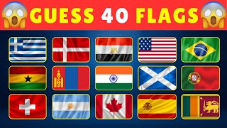 Guess All the 40 Flags of the World🏳️😯  Guess the Country Flag Quiz 2024  WTR [upl. by Rosemare]