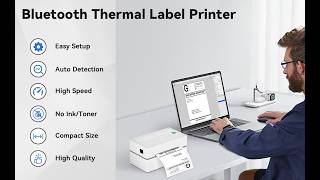 Anycash Bluetooth Thermal Shipping Label Printer [upl. by Nievelt]