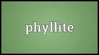 Phyllite Meaning [upl. by Der]