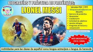 BIOGRAFÍAS Y PRÁCTICA DE PRETÉRITOS LIONEL MESSI [upl. by Manvell]