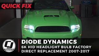 Mustang GT Install Diode Dynamics 6000K Direct Replacement HID Headlight Bulbs [upl. by Marden]