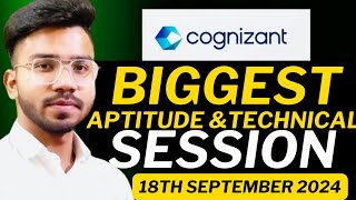 Cognizant Aptitude and Technical Assessment  BIGGEST COGNIZANT SESSION [upl. by Mintz]