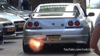 565HP Nissan Skyline GTR R33 VSpec  Flames  AntiLag Sounds [upl. by Ellekcir841]