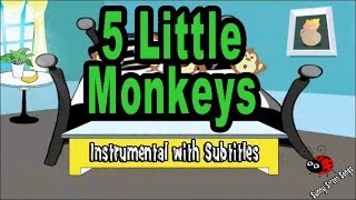 5 Little Monkeys  Instrumental with Subtitles  Karaoke [upl. by Trik58]