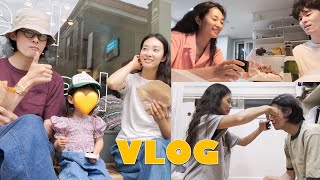 Vlog 서울로 돌아온 우리 👨‍👩‍👧🐶 오빠와 오붓한 틈새 데이트 💇🏻‍♂️ [upl. by Desiree742]