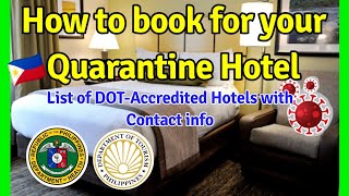 Arriving in the Philippines Book for your Quarantine List of Hotels  Contact Info [upl. by Fidole]