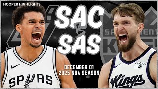 Sacramento Kings vs San Antonio Spurs Full Game Highlights  Dec 1  2025 NBA Season [upl. by Douglas]