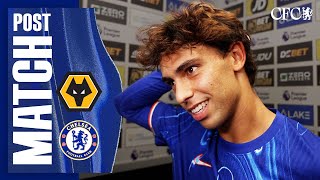 MARESCA MADUEKE amp JOAO FELIX react after brilliant Wolves win  Wolves 26 Chelsea  PL 202425 [upl. by Ayt]