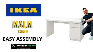 IKEA MALM DESK  HOW TO ASSEMBLE [upl. by Merrili]