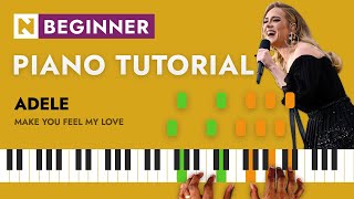 Adele  Make you feel my love 142  PIANO TUTORIAL [upl. by Idnahk327]