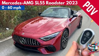 MercedesAMG SL55 Roadster 2023  Exhaust Sound amp 0 to 60 POV4K [upl. by Anirahc]