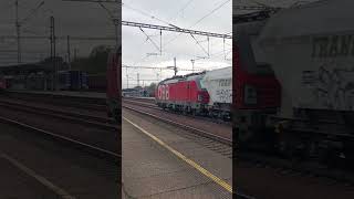 Vectron OBB with silo wagon in Chocen CZ [upl. by Einalam486]