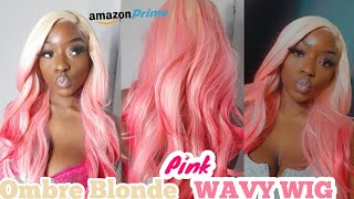 WATCH ME STYLE THIS £41 AMAZON BLONDE OMBRE PINK LACE FRONT WIG   FT KRYSSMA [upl. by Lucilla354]