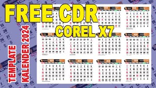 Template Kalender 2024  Free file cdr [upl. by Nohsad]