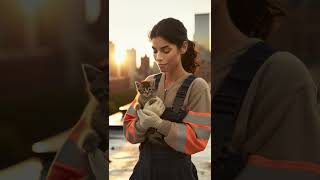 Touching Rooftop Rescue of Stranded Kitten [upl. by Arther]