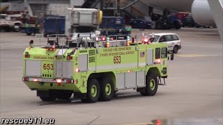 ARFF Crash Fire Trucks Chicago OHare Airport [upl. by Nysa]