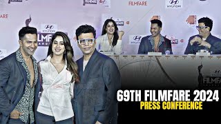 UNCUT  69th Filmfare Awards 2024  Press Conference  Varun Dhawan Janhvi Kapoor Karan Johar [upl. by Adiel]