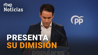 CRISIS PP GARCÍA EGEA DIMITE como SECRETARIO GENERAL del PARTIDO POPULAR  RTVE Noticias [upl. by Ara]