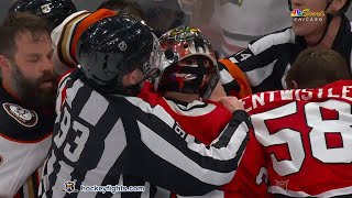 Radko Gudas vs MacKenzie Entwistle Mar 12 2024 [upl. by Rodolph]