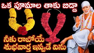 ఈ రెండు మాలలో ఒకమాలని తాకు బిడ్డా శుభవార్త ఏంటో తెలుసుకో saibaba advice saipalukulu [upl. by Brahear738]