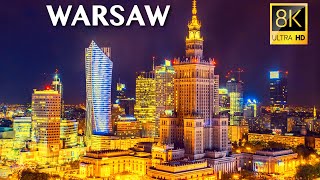 Warsaw Poland in 8K Video by Drone  8K Video of Aerial Warsaw Poland [upl. by Eerat]