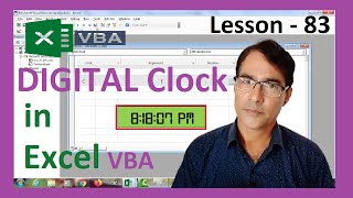 How to Make Digital Clock in Excel VBA  Excel VBA Digital clock  Excel VBA lesson  83 [upl. by Edahs]