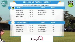 Lucas 3rd XI Div 1 v East Ballarat 3rd XI Div 1 [upl. by Ylil]