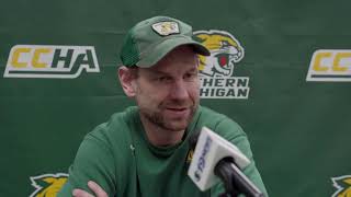 Grant Potulny recaps NMU Hockeys series against Mankato [upl. by Aicilas]