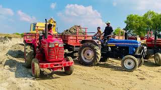 Swaraj Mahindra Sonalika Tractors Loading Sand by Jcb 3dx  Tractor Fully loaded trolley  Ep 180 [upl. by Arvind377]