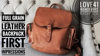 FIRST IMPRESSION Wanderers Leather Backpack  Love41  Compared to SBL Med Simple Backpack [upl. by Harutak]